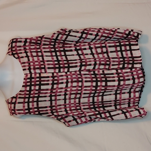 Elle Sleeveless Plaid Blouse Top XXL - Picture 2 of 8